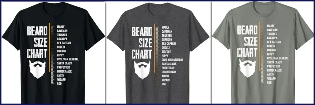 Beard Measurement Chart Beard Length Funny Growth Chart T-Shirt