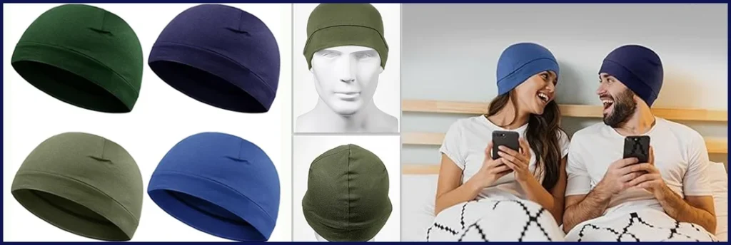 Syhood 4 Pieces Men Skull Caps Soft Cotton Beanie Hats Stretchy Helmet Liner Multifunctional Headwear for Men Women