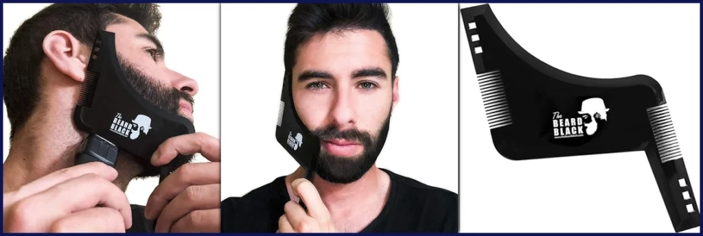 The BEARD BLACK Beard Shaping & Styling Tool with Inbuilt Comb